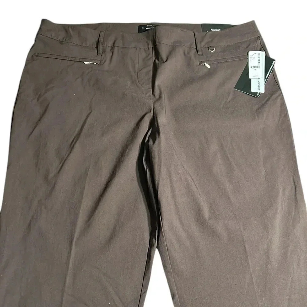 Pennington pants ,women size 26.  NWT, brown,savvy fit,straight leg,pull on - Picture 14 of 16